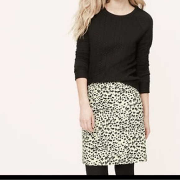 LOFT Dresses & Skirts - Loft XS petite pencil skirt jacquard leopard print